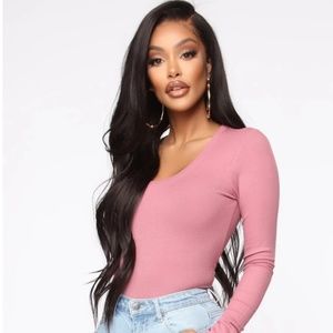 Fashion Nova- Christina Scoop Neck Long Sleeve Top